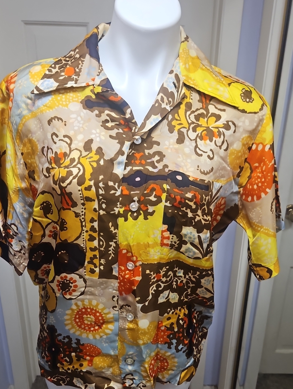 Disco 70s Mens  wide collar shirt